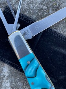 NAPANOCH ** 2022 QUEEN'S SAPPHIRE ACRYLIC DIXIE BARLOW PROTO U.S.A. LAMBS FOOT MAIN BLADE