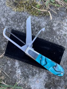 NAPANOCH ** 2022 QUEEN'S SAPPHIRE ACRYLIC DIXIE BARLOW PROTO U.S.A. LAMBS FOOT MAIN BLADE