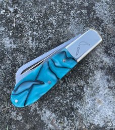 NAPANOCH ** 2022 QUEEN'S SAPPHIRE ACRYLIC DIXIE BARLOW PROTO U.S.A. LAMBS FOOT MAIN BLADE