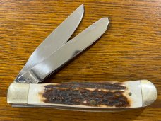 Parker-Frost 2-Blade Trapper Folding Knife w/Stag Scales 
