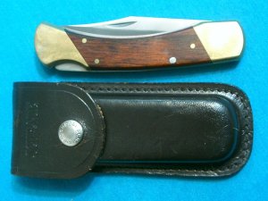 VINTAGE SCHRADE USA LB7 BEAR PAW FOLDING HUNTER POCKET KNIFE KNIVES OLD SHEATH