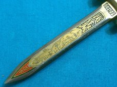 VINTAGE HARE RABBIT HUNTING TOLEDO SHOTGUN SHOT SHELL EXTRACTOR SHEATH FAUX PEARL KNIFE KNIVES OLD