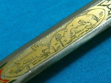 VINTAGE HARE RABBIT HUNTING TOLEDO SHOTGUN SHOT SHELL EXTRACTOR SHEATH FAUX PEARL KNIFE KNIVES OLD