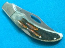 FROST CUTLERY JAPAN SAWCUT JIGGED BURNT BONE HANDLE LOCKBACK FOLDING JACK POCKET KNIFE KNIVES OLD
