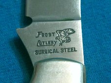 FROST CUTLERY JAPAN SAWCUT JIGGED BURNT BONE HANDLE LOCKBACK FOLDING JACK POCKET KNIFE KNIVES OLD