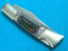 VINTAGE FROST JIGGED BONE JAPAN LOCKBACK FOLDING HUNTING SKINNING FOLDER POCKET KNIFE KNIVES OLD