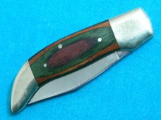 VINTAGE FROST JAPAN RAINBOW WOOD LITTLE COON SKINNER FOLDING POCKET KNIFE KNIVES OLD