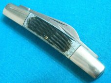 VINTAGE FROST JAPAN JIGGED BONE TOBACCO CONGRESS 2 FOLDING POCKET KNIFE KNIVES OLD
