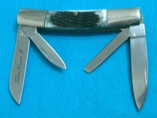 VINTAGE FROST JAPAN JIGGED BONE TOBACCO CONGRESS 2 FOLDING POCKET KNIFE KNIVES OLD