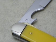 Camillus New York USA Yellow Fisherman's Luck Linerlock Toothpick Fish Knife