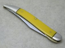 Camillus New York USA Yellow Fisherman's Luck Linerlock Toothpick Fish Knife