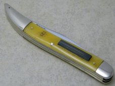 KA-BAR Kabar Olean NY Yellow T29 Toothpick Fish Knife w/Hook Sharpener c.1923-1950