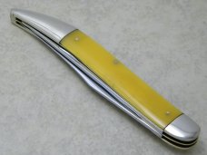 KA-BAR Kabar Olean NY Yellow T29 Toothpick Fish Knife w/Hook Sharpener c.1923-1950