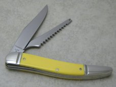 Western USA S-751 D Stainless Yellow Toothpick Fish Knife c.1980
