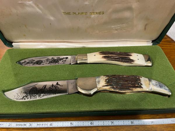 Taylor Cutlery "The Plains Series" Limited Edition Matched 2-Knife Set Japan SN#1641
