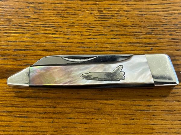 TSCO Space Shuttle Columbia Folding Knife w/Abalone Scales