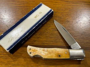 Washita Cut. Co. WC-15 Lockback Folding Knife w/Smooth Bone Scales