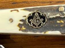 2-Blade Free Mason Folding Knife w/Bone Scales