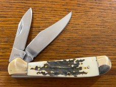 2-Blade Free Mason Folding Knife w/Bone Scales