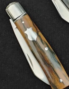 Bobby Toole Mammoth Native Slipjoint...Cpm154...fluted integral doved bolsters..4"..coa & pouch 