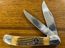 Standing Stone Cutlery SS0111CE-JB Copperhead Folding Knife w/Jigged Brown Bone Scales
