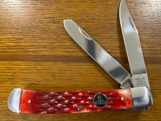 Standing Stone Cutlery SS0116CE-RB Trapper Folding Knife w/Jigged Red Bone Scales