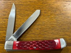 Standing Stone Cutlery SS0116CE-RB Trapper Folding Knife w/Jigged Red Bone Scales