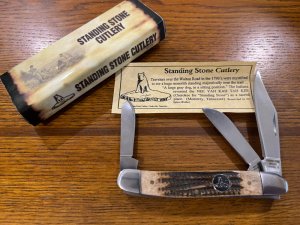Standing Stone Cutlery SS0119CE-JB Stockman Folding Knife w/Jigged Brown Bone
