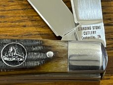 Standing Stone Cutlery SS0132CE 3" Trapper Folding Knife w/Jigged Brown Bone Scales