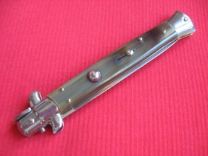 Vintage Italian 1980's 11" HORN Stiletto Switchblade Knife.