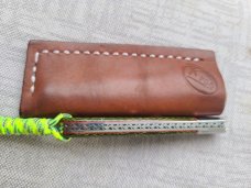 K'roo Green Burlap Zulu..Rwl34...4" clsd...Lanyard tube with Lanyard..filework..coa and slip..