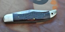 Case 2 Blade Folding Hunter Wood 6265SAB 8 Dot Used Loud Thud Open/Close Needs Elbow Grease