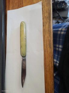 RARE VINTAGE, ANTIQUE,1920's REMINGTON R8085 CELLULOID SCALES SINGLE BUTTON AUTO KNIFE