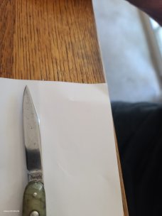 RARE VINTAGE, ANTIQUE,1920's REMINGTON R8085 CELLULOID SCALES SINGLE BUTTON AUTO KNIFE
