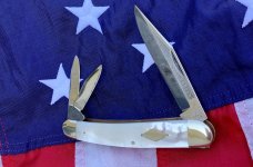 Vintage Bulldog Brand 4" Whittler w/ Nice Mother of Pearl Handles