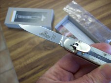 Hubertus Knife Solingen, Germany Small 08 White Smooth Bone 5 3/4 " Open Lillyput NIB