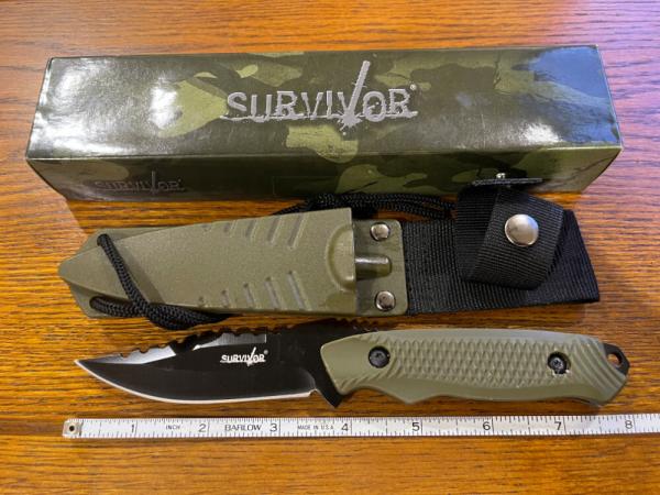 Survivor K-774 Combination Fixed Blade Knife w/Plastic Scales
