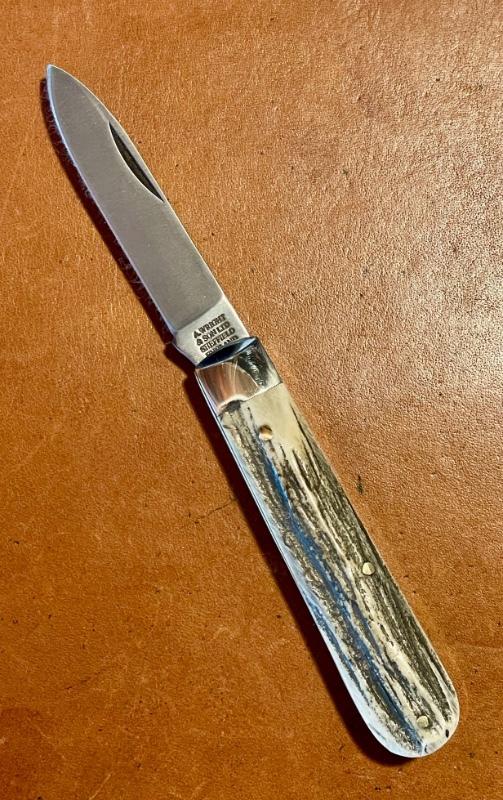 A Wright & Son Sheffield, England Gentlemen's Jack with Spearpoint Blade and Stag Scales A Wright & Son Sheffield, England Gentlemen's Jack with Spearpoint Blade and Stag Scales