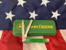 2005 Case xx Baby Doctor Knife Mdl# 6282SP SS -John Deere Green Bone & JD Shield -New in Tin