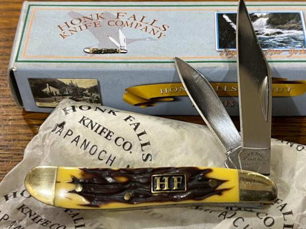Honk Falls Napanoch HF-107IS 2-Blade Folding Knife w/Imitation Stag Scales