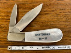 I*XL Wostenholm No. 232-8 Wm Penn Pistol Club 2-Blade Barlow Knife w/MOP Scales Japan