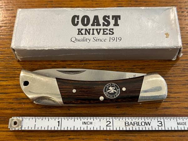 Coast Cutlery IC CUT 7100 Silver Moose Lockback Knife w/Wood Scales Japan