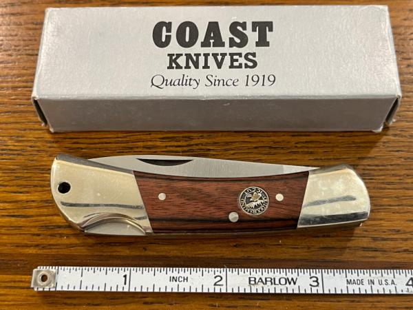 Coast Cutlery IC Cut Outdoors Mind Lockback Knife w/Wood Scales Japan