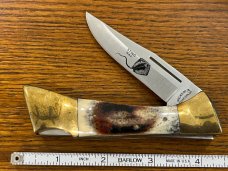Wallace Cut. Co. K-442 "Sting Ray II" Lockback Knife w/Smooth Bone Scales Japan