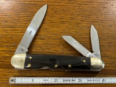 Frost Cutlery SW-116CBH Steel Warrier 3-Blade Trapper Knife w/Cape Buffalo Horn Scales