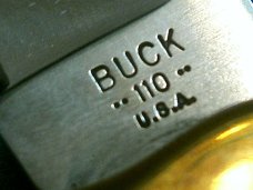 VINTAGE 4 DOT CUSTOM FINGER GROOVE BUCK 110 LOCKBACK FOLDING HUNTER KNIFE KNIVES BROWN SHEATH OLD