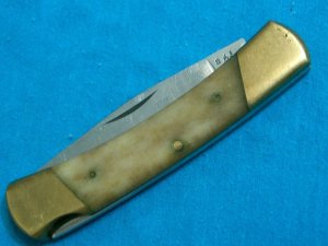 VINTAGE PARKER BONE LEOPARD JAPAN LOCKBACK FOLDING HUNTING SKINNING FOLDER POCKET KNIFE KNIVES OLD