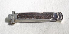 NEW A.G.A. CAMPOLIN 9" MALTESE GENUINE STAG MODIFIED BAYONET BLADE SOLID NICKEL SILVER BOLSTERS 