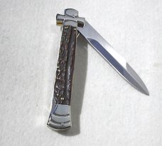 NEW A.G.A. CAMPOLIN 9" MALTESE GENUINE STAG MODIFIED BAYONET BLADE SOLID NICKEL SILVER BOLSTERS 
