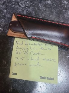 REAL LAMBSFOOT KNIFE..Aswhin Earl...#0021..3.5"..Burgundy linen ..8670..SS liners and bolsters